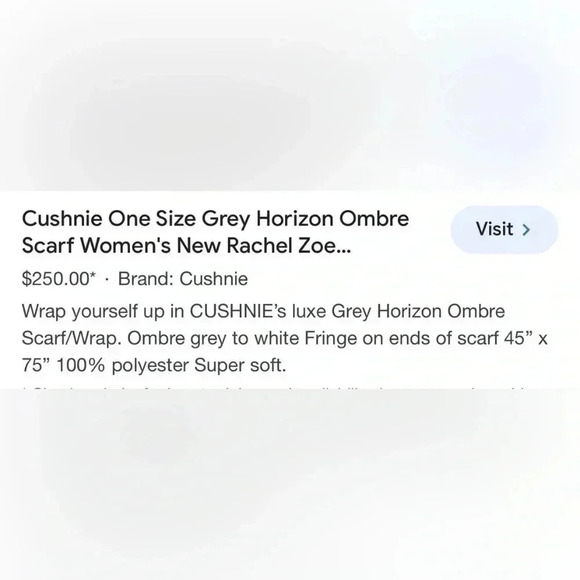 Carly Cushnie Grey Horizon Ombre Print Scarf- NEW - Picture 3 of 6